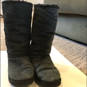 UGG classic tall black sheepskin wool boots